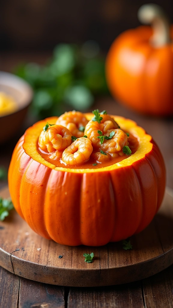 Camarão na Moranga Apimentado