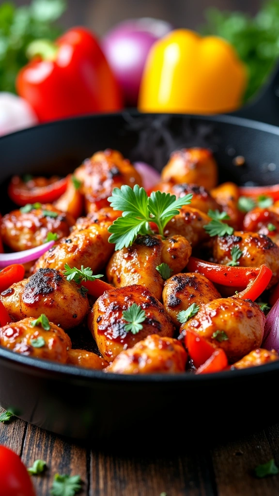 Fajitas de Frango BBQ Fumado